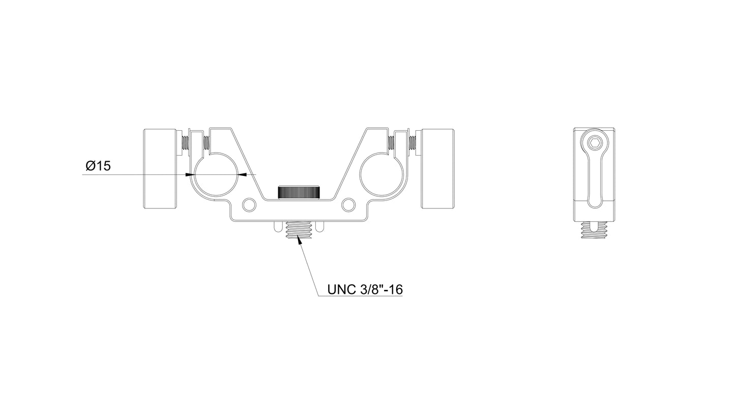 DeskRig 15mmロッド用 3/8インチARRIスロット対応 デュアルクランプ /DRC-02　2個入り