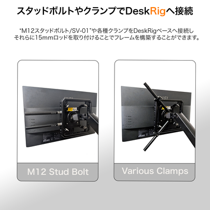 DeskRig M12タップ穴付き 15ｍｍロッド /AR-01　2本入り