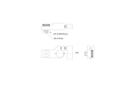 DeskRig 15mmロッド用 ARRI_3/8インチ対応 ワンサイドクランプ/OSC-01　2個入り