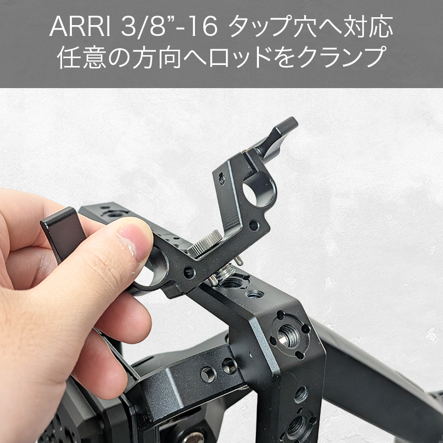 DeskRig 15mmロッド用 3/8インチARRIスロット対応 デュアルクランプ /DRC-02　2個入り